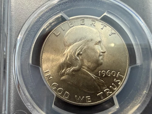 1960  Franklin Half Dollar  (50C) (90% SILVER) PCGS MS64
