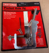 Craftsman Pocket Hole Jig 9-29133 Flush, Angle, Face Frames, Table Leg Cabinetry