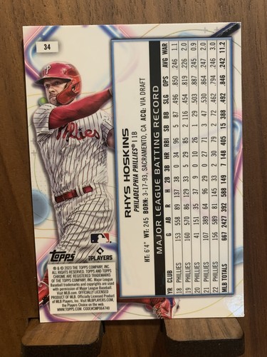 2023 Topps Cosmic Chrome - Rhys Hoskins #34 - Picture 2 of 2