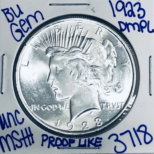 1923 BU UNCIRCULATED SILVER PEACE DOLLAR AUTHENTIC U.S. MINT FREE SHIPPING 3718