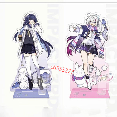 2Pcs Honkai Impact 3 Raiden Mei Kiana Kaslana Desk Acrylic Stand Figure Model