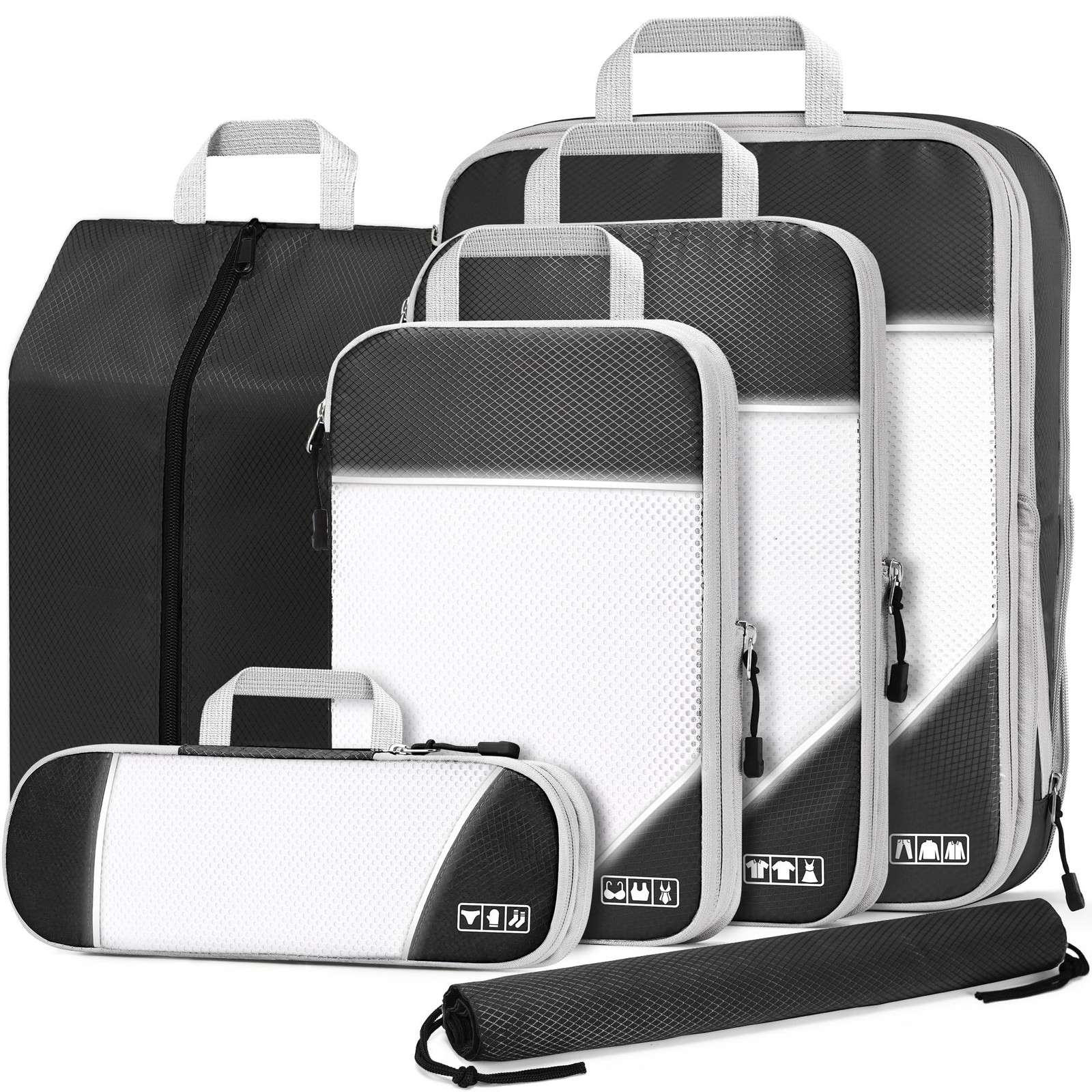 Ultralight 6-Piece Compression Packing Cubes for Travel Essentials-image