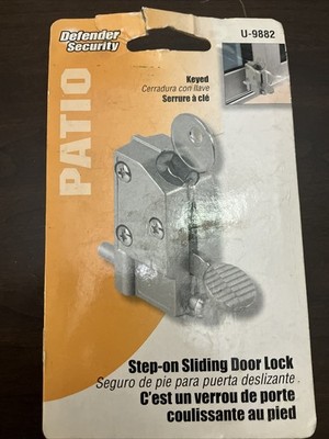 DEFENDER SECURITY U-9882 Patio Sliding Door Lock Keyed Step On Lock