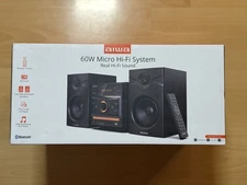 Aiwa 60W Bluetooth Micro System with Bookshelf Speakers and CD Player New