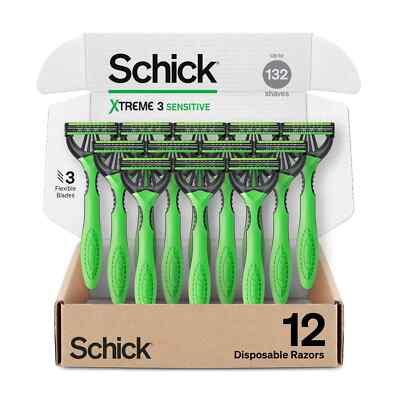 Schick Xtreme 3 Original Razor   Disposable Head Razor for Sensitive Skin 12 ...