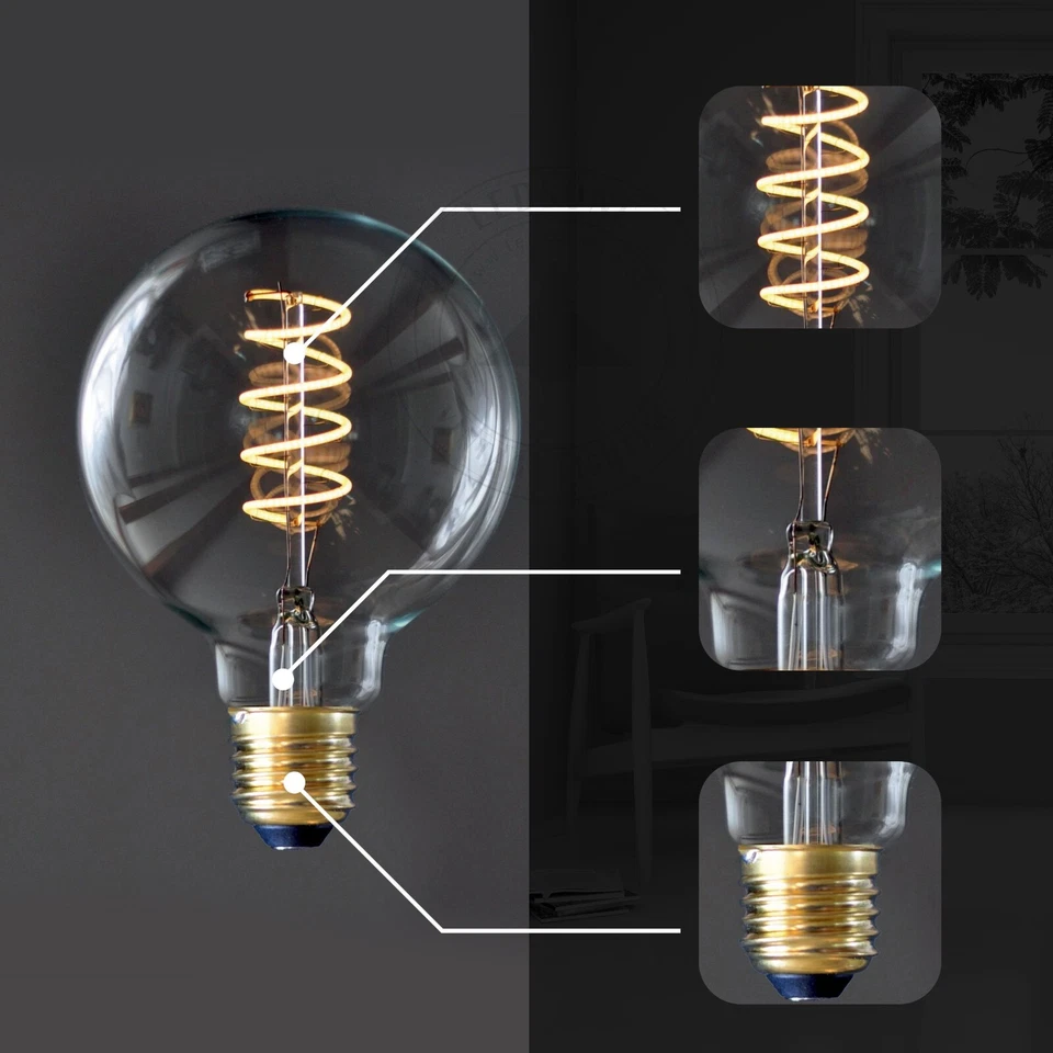 Vintage LED Edison Lights Bulbs Decorative Dimmable Industrial Light Bulb E27 4W - Image 4 of 4