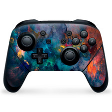 Nintendo Switch Pro Controller Skin Decal Vinyl Wrap - color storm watercolors
