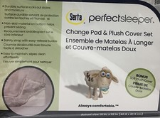 Senta Perfect Sleeper Change Pad Plush Cover Set In White Gray 16 X 32