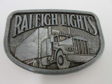 Raleigh Lights Cigarettes Tobacco Semi Truck Trucking 1970's Vintage Belt Buckle