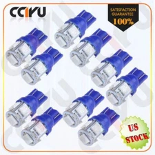 10x Aqua Blue T10 194 5-5050-SMD LED Bulb License Plate Instrument Cluster Light