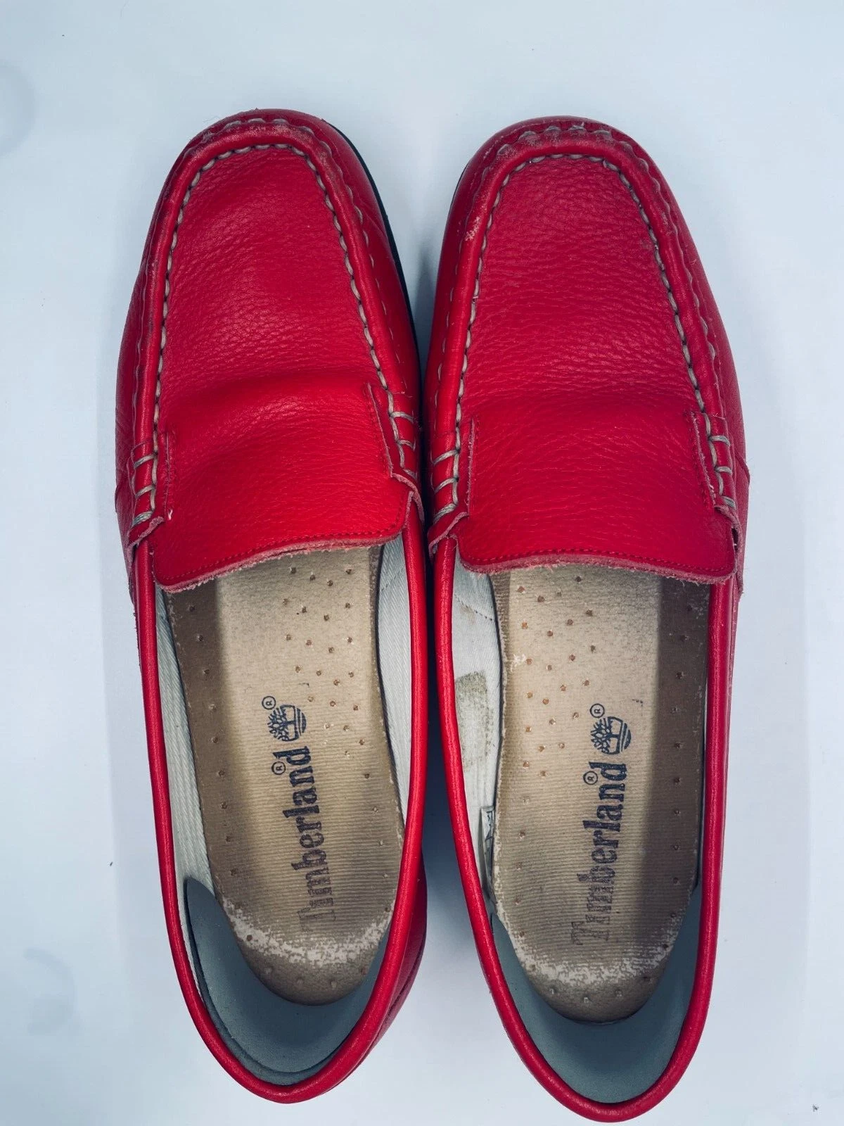 Mocassini da donna Timberland in pelle rossa TAGLIA 7 5