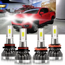White LED Headlight Hi Low Beam Bulbs 9005 H11 For Chevrolet Colorado 2015-2024