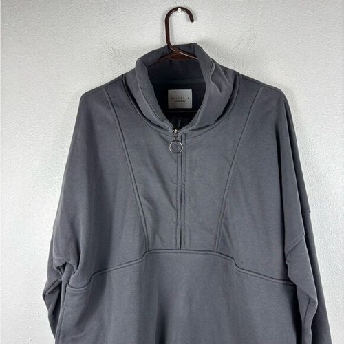 Allfenix Women's XL Sweater Dark Gray Charcoal Pullover Quarter Zip Sweatshirt - Picture 6 of 10