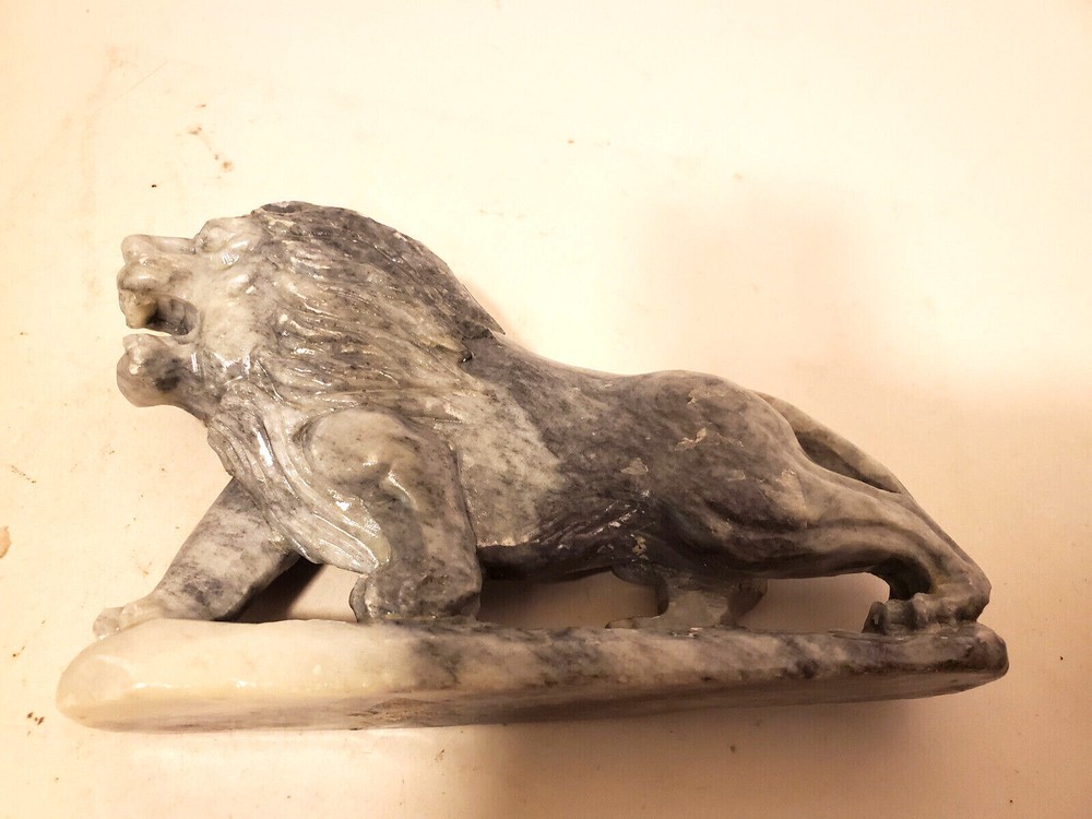 Vtg Carved STONE MATERIAL Lion  Figure