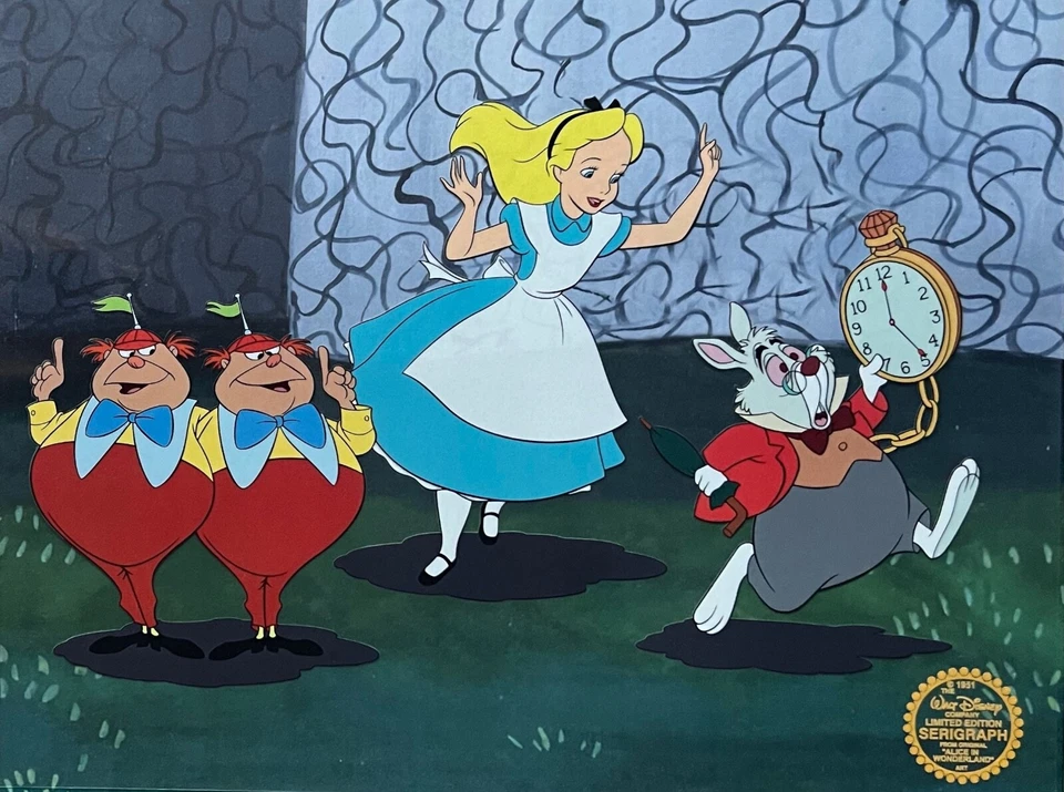 Disney ALICIA EN EL PAÍS DE LAS MARAVILLAS CONEJO TWEEDLEDEE Serigrafía Arte Celular Foto 3 de 4