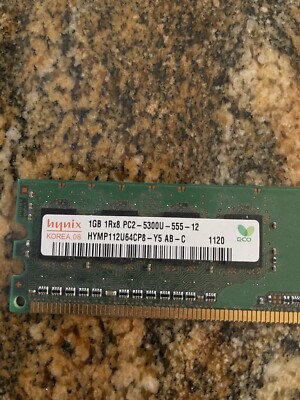 hynix 1GB Stick RAM Memory PC2-5300U-555-12 HYMP112U 64CP8-Y5 AB-C