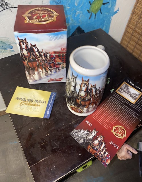 budweiser 75th anniversary stein