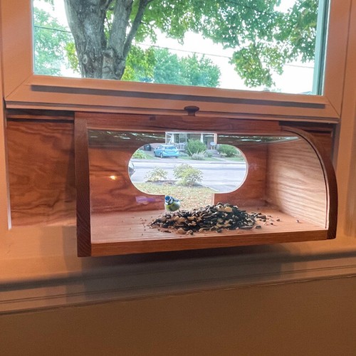 Bird Feeder Coveside Wooden Food Container Bread Box Window Bird Feeder USA