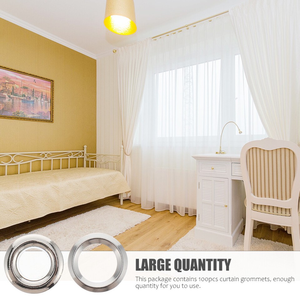 100PCS Curtain Grommets Curtain Eyelet Ring Low Noise Brass Roman Ring
