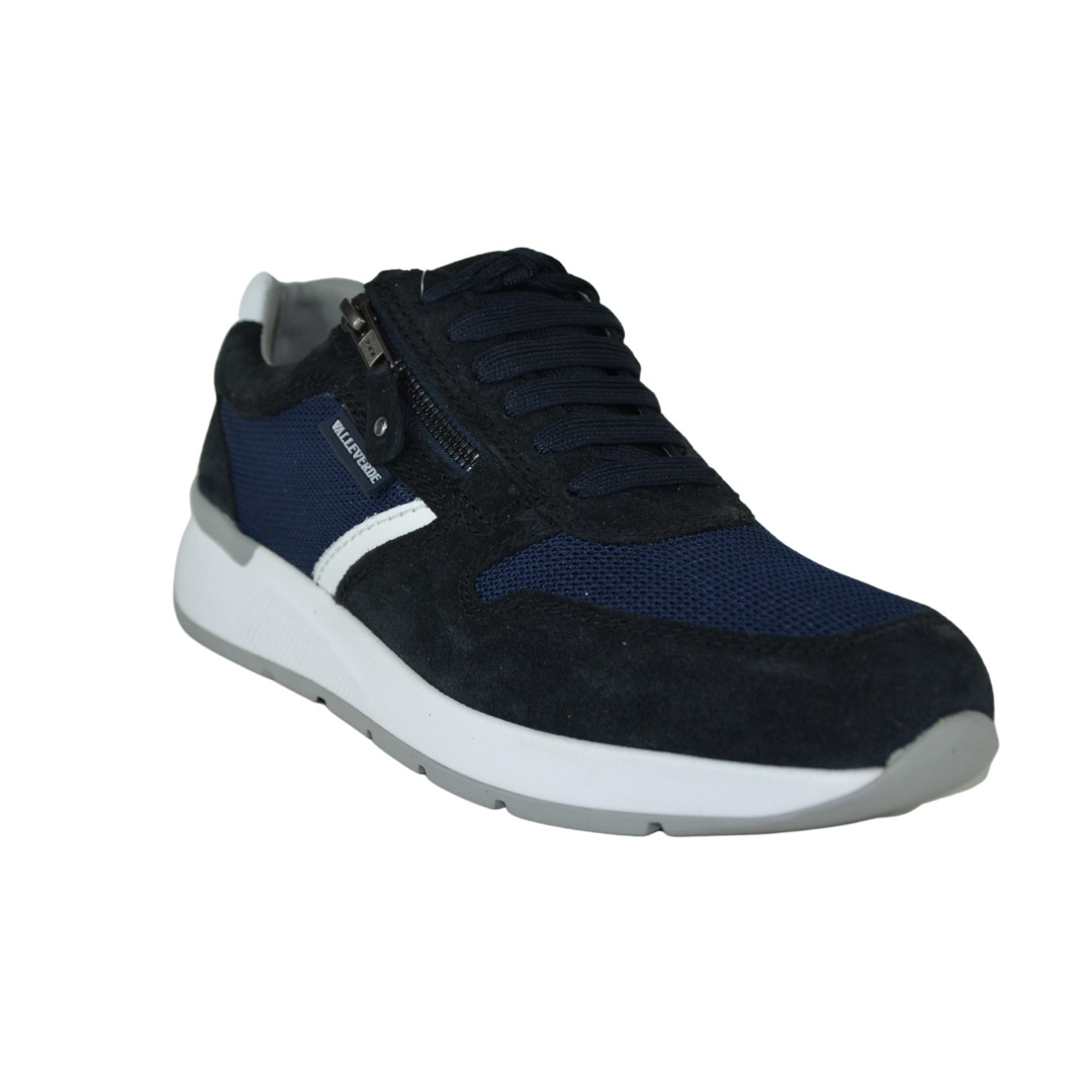 Sneakers Valleverde Uomo Art. 36845 in Camoscio Blu foto 3