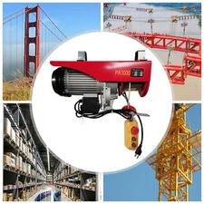 2200LBS Electric Hoist Winch Engine Crane with Wired Remote 110V