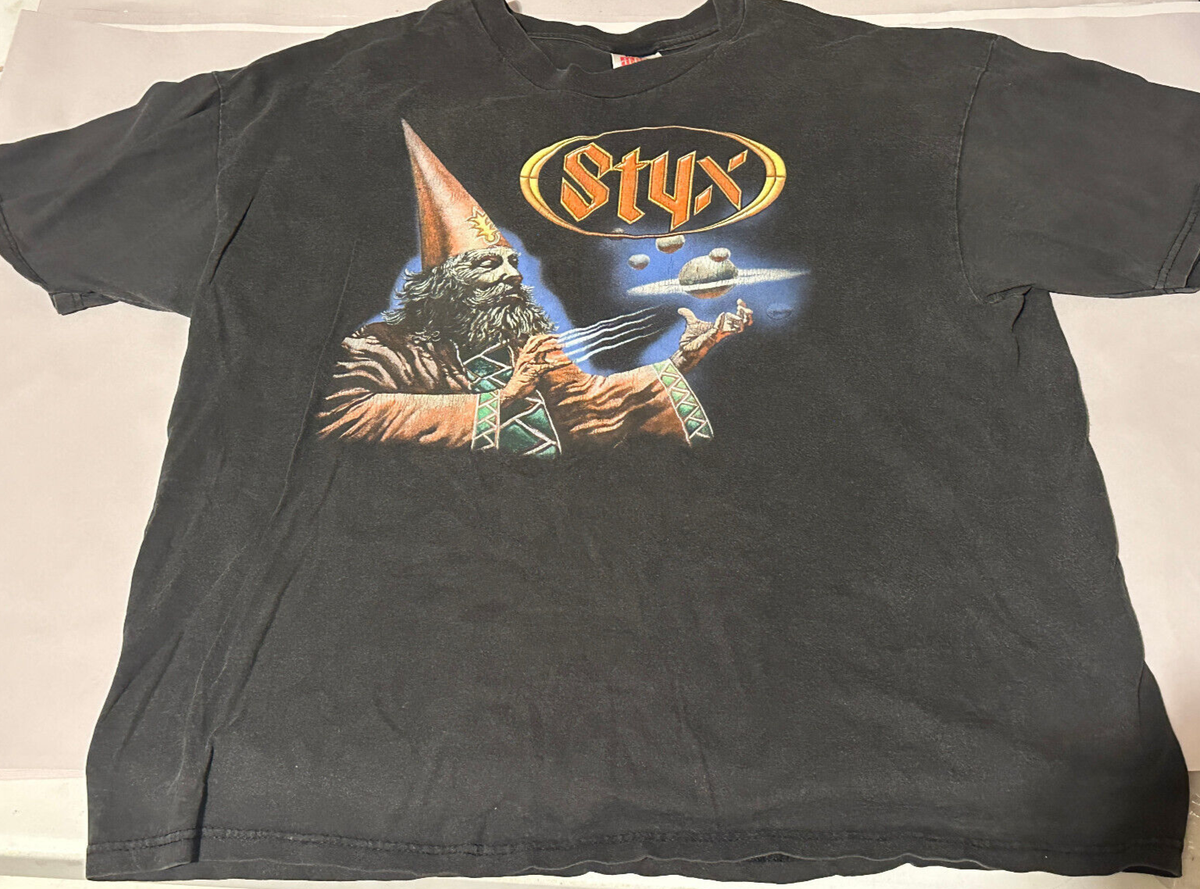 Vintage 2001 Styx Man of Miracles Tour T-Shirt Adult Size X-Large