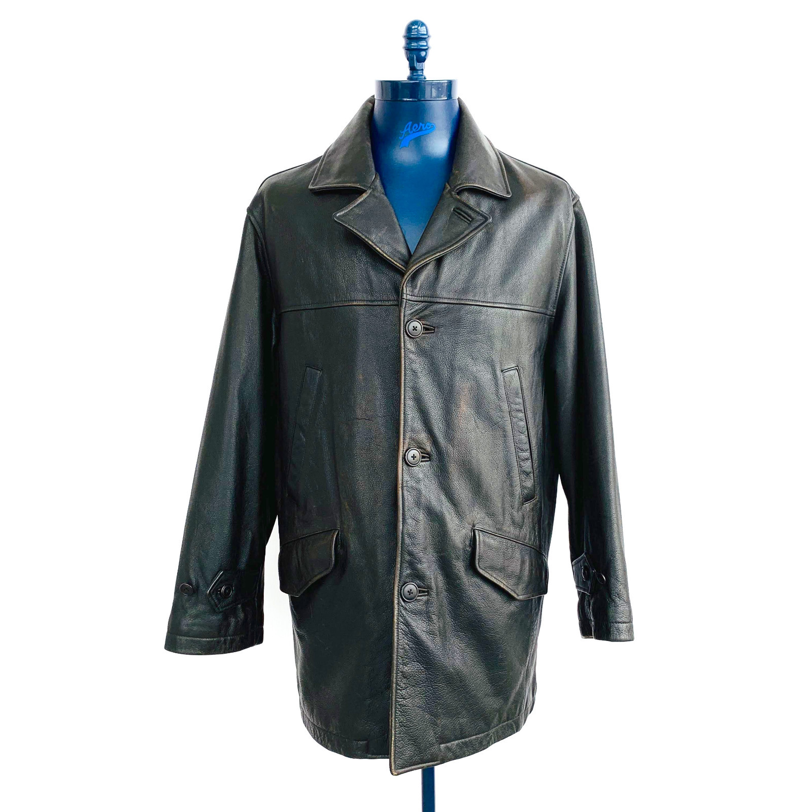 Eddie Bauer Brown Leather ButtonUp Tall Jacket Mens Size Medium eBay