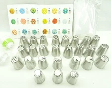 Russian Piping Tips 36 Piping Tips 20 Piping Bags 2 Nozzles TF