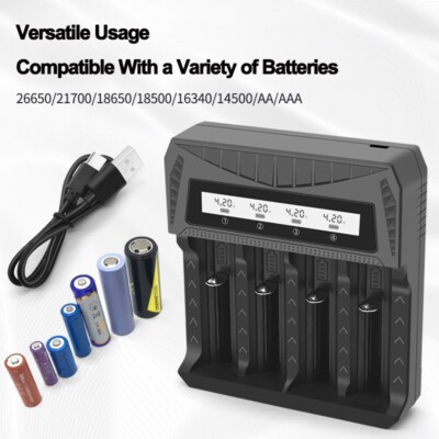 Smart USB Battery Charger 1 2 4 Slots for 4.2 V Rechargeable Battery Charge