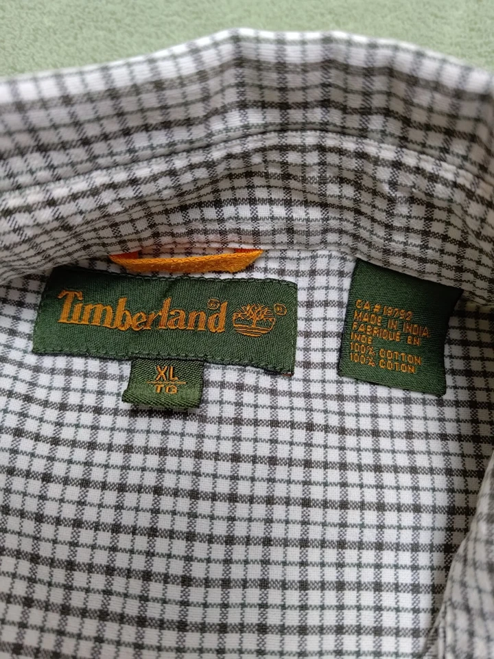 Camisa Timberlake Para Hombre Talla XL Verde Manga Larga Cuadros Algodón con Botones Foto 3 de 4