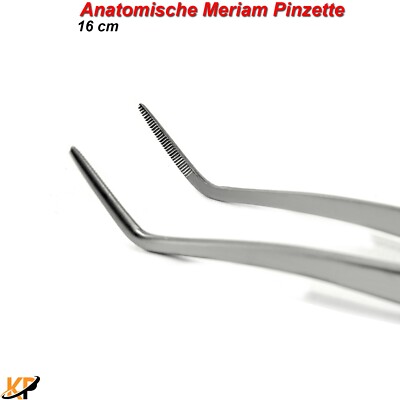 Meriam-Pinzette 16 Cm – Anatomisch Gebogen – Für Zahnärzte, Chirurgie & Nahttechnik – Medizinqualität