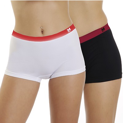 LisaModa Damen Seamless Microfaser Boxer Pants 4er Set Unterhose Stretch Hipster