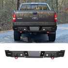 Vijay For 2004-2006 Ford F150 Black Rear Bumper With Winch Plate&LED Lights