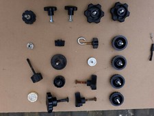 20UU90 ASSORTED MALE AND FEMALE THREADED KNOBS, ET AL, 24 PCS TOTAL, GOOD COND