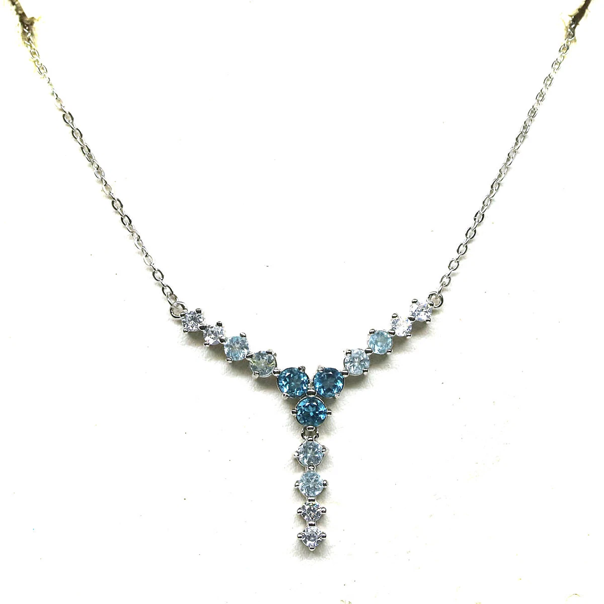 Sky blue shop stone necklace