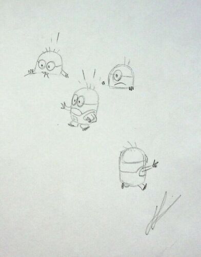 Despicable Me SIGNED LEN SIMON VIDEO GAME Character Concept Pencil Art #NN  | eBay