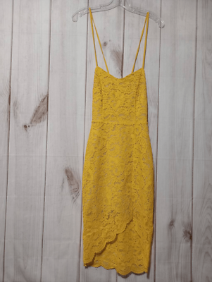 knee length dresses for ladies Zapaka Women Lemon Yellow Bridesmaid Dress with Slit A Line Keyhole Long Wedding Party Guest Dress, Lemon Yellow / US2 main image 0