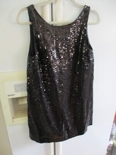 Free People Black mini party Dress Sequins Sz S 8 scoop back