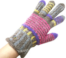 Vivienne Westwood Women JP Gloves Orb Glitter Wool Blend Knit Stripes 25cm NWT