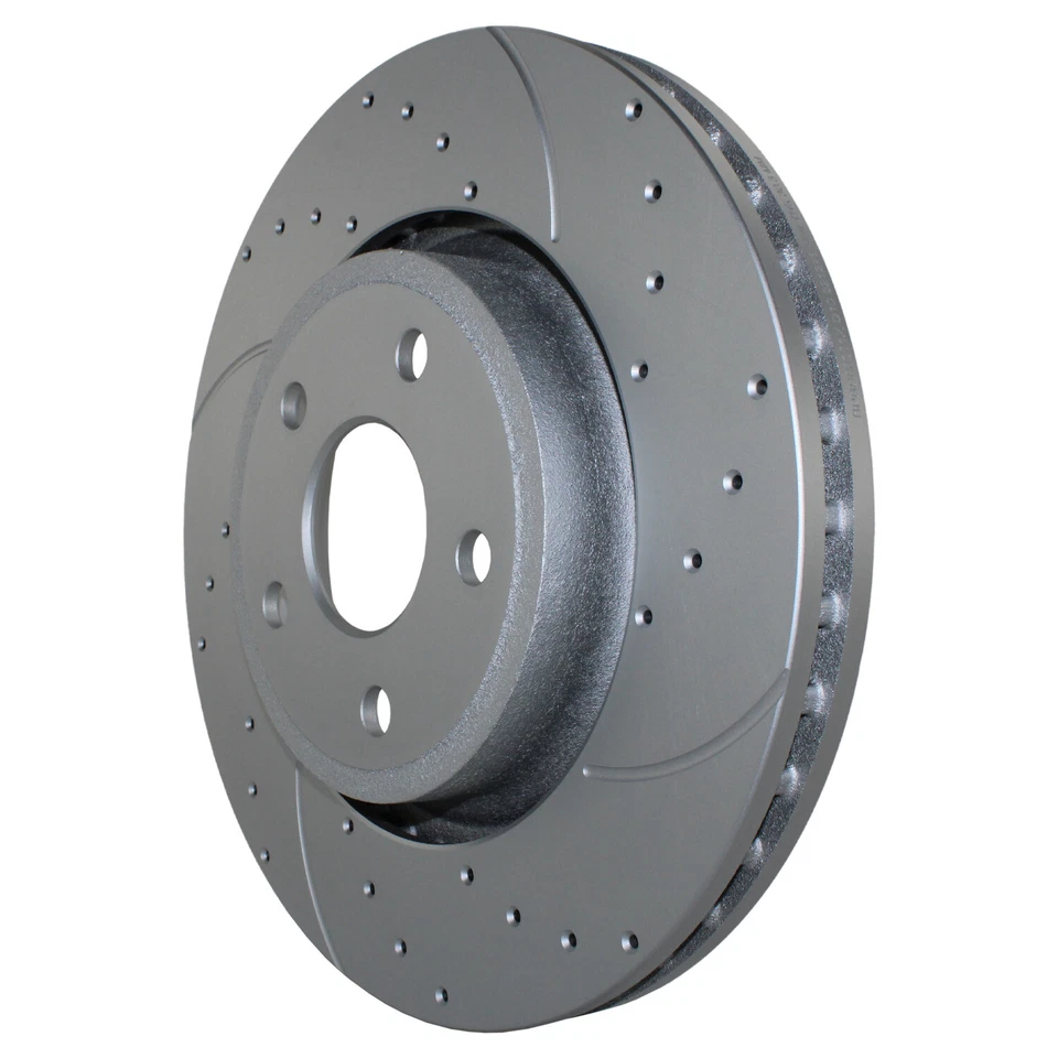 Kit de frenos delanteros y traseros rotores de disco perforados pastillas de cerámica Akebono para Dodge Jeep Foto 4 de 4