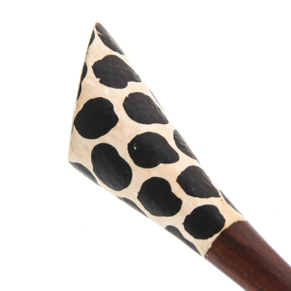 Horquilla de madera natural hecha a mano con puntos negros animales, 7" Foto 2 de 3