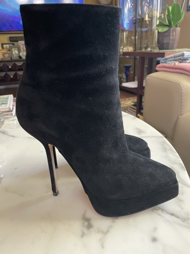 Christian DIOR black suede high heel boots, 37.5 - Picture 6 of 6