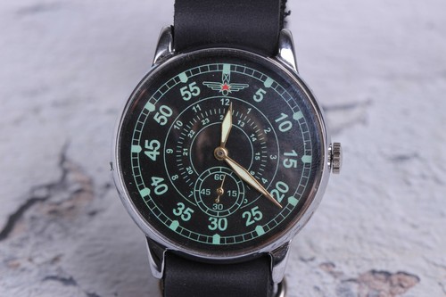 Mens Wrist watch, Pobeda Pilot Watch USSR, Military watch,Vintage Soviet watch - Picture 7 of 12