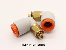 SMC KQ2L07-32A Elbow Fitting 1/4" One-Touch Tube Fitting x 10-32 UNF 2pcs.