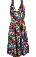 GAP Womens M Colorful Chevron Print Full Wrap Dress Stretch Fabric