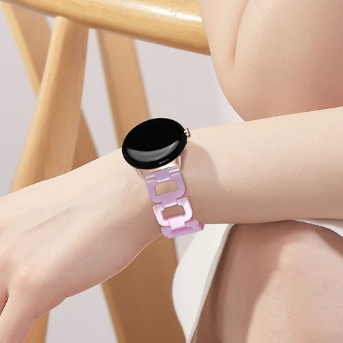 Luxury D Link Resin Watch Band Stainless Steel Strap For Google Pixel Watch 1 2 - Picture 7 of 26