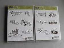 Stampin Up Word Play Stamp Set Of 12 Total 2 Box Set Retired Occasions Greeting