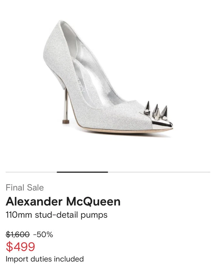 Décolleté Alexander McQueen 110 mm dettaglio borchie nuove taglia 38 5