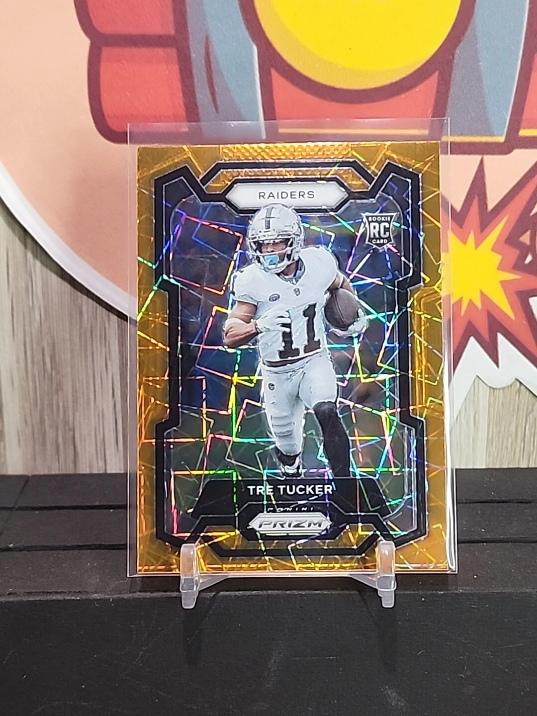 Tre Tucker 2023 Panini Prizm Orange Lazer Prizm #362 Rookie Card RC RAIDERS