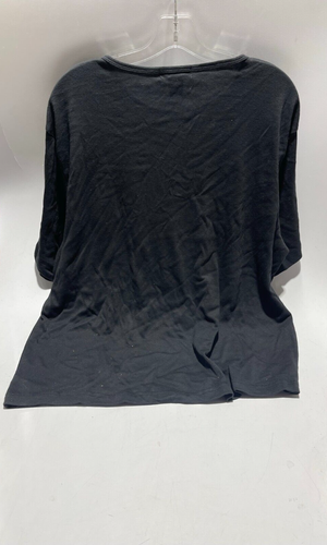 DRESSBARN Black Button V-Neck Top 1/4 Button 3/4 Sleeve Size 3X T-Shirt - Picture 2 of 3